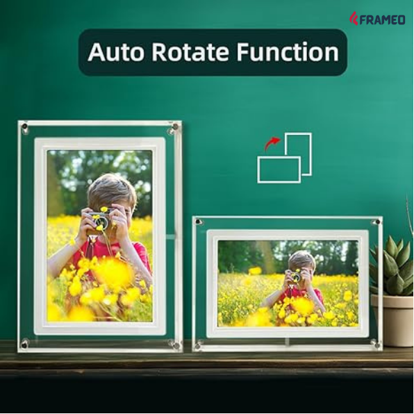 Frameo 5-Inch 720×1280 HD Acrylic Frame Keep Birthdays, Anniversaries And First Days Of School Looping So You Never Miss The Feeling Of That Day